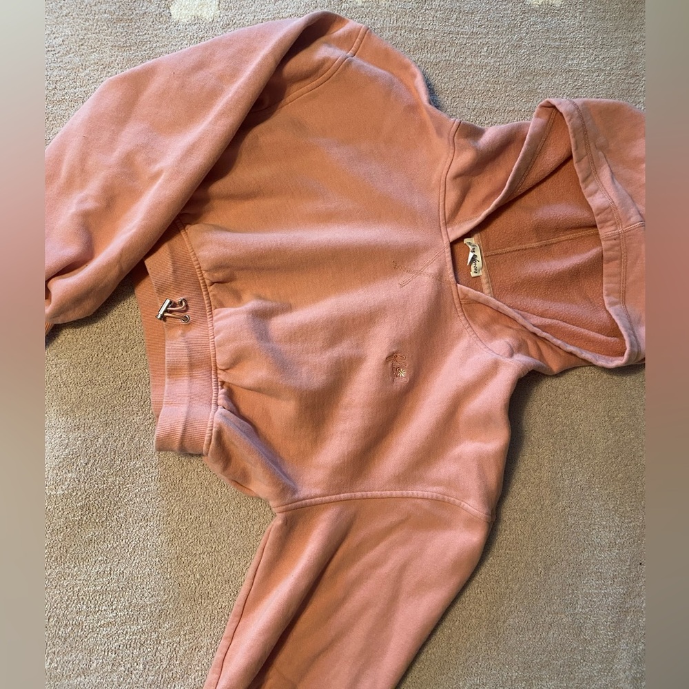 Soft pink cropped Victorias Secret hoodie in size Medium